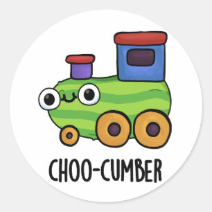 Choo cumber Funny Cucumber Pun Runder Aufkleber
