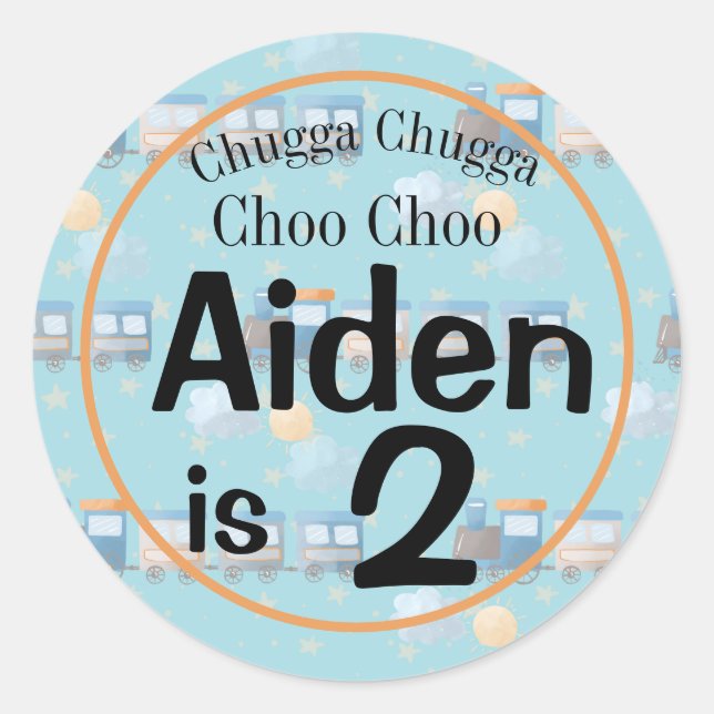 Choo Geburtstagsjunge Gastgeschenk Runder Aufkleber (Vorderseite)