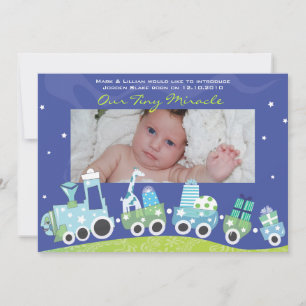 Choo Train Baby Ankündigung GreetiIng Karte