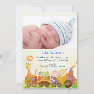 Choo Train Baby Boy Foto Geburtserklärung Ankündigung