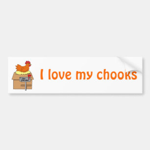 Chook Haus-lustiges Huhn auf Haus-Cartoon Autoaufkleber