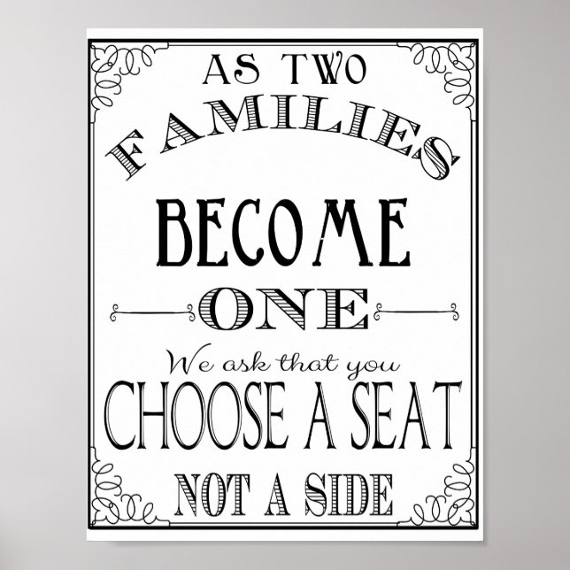 Choose a seat not a side wedding poster (Vorne)