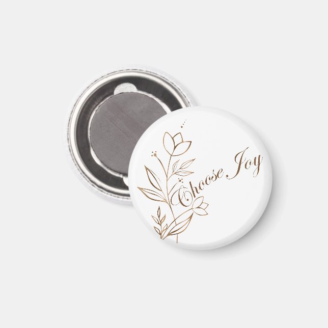 Choose Joy Abstract Flower Typography Magnet (Vorderseite/Rückseite)