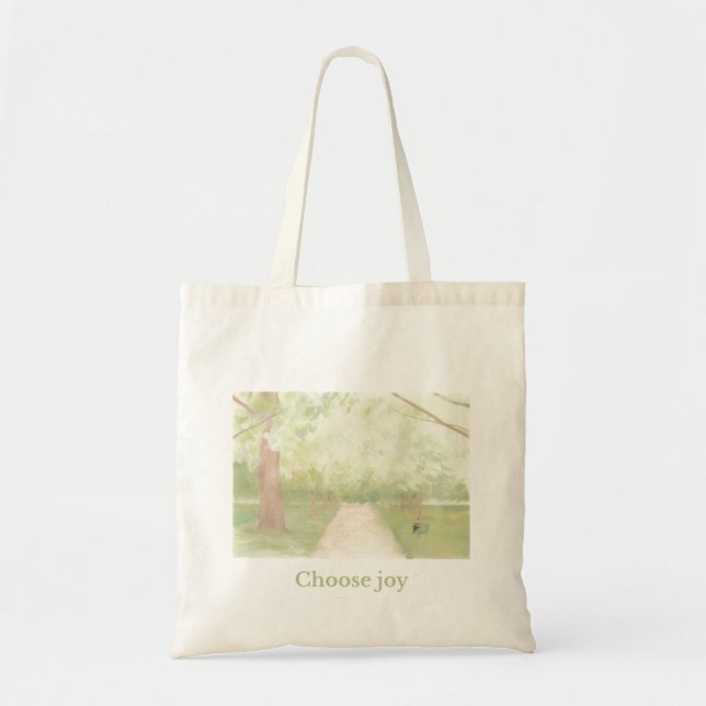 “Choose Joy” Aesthetic Tote Bag – Soft Nature  (Devant)