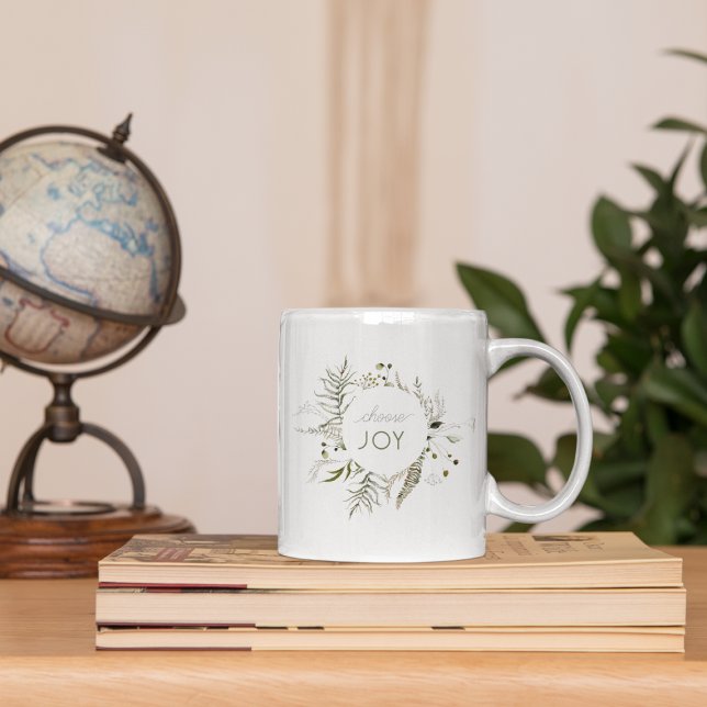 "Choose Joy" Boho Watercolor Wreath Inspiration Kaffeetasse (Von Creator hochgeladen)