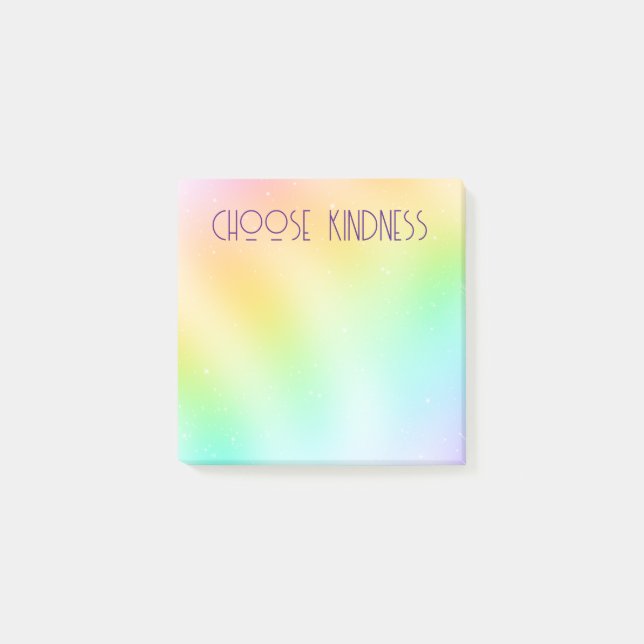 "Choose Kindness" - farbenfrohe Pastel Post-it Klebezettel (Vorderseite)