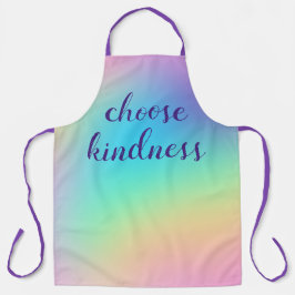 "Choose Kindness" Pastel Rainbow Gradient Schürze