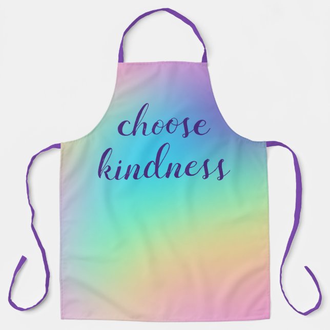 "Choose Kindness" Pastel Rainbow Gradient Schürze (Vorderseite)