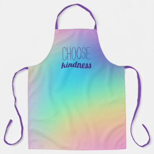 "Choose Kindness" Pastel Rainbow Gradient Schürze