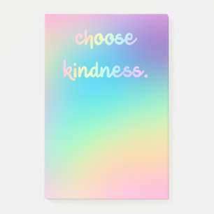 "Choose Kindness" Soft Prismatic Rainbow Gradient Post-it Klebezettel