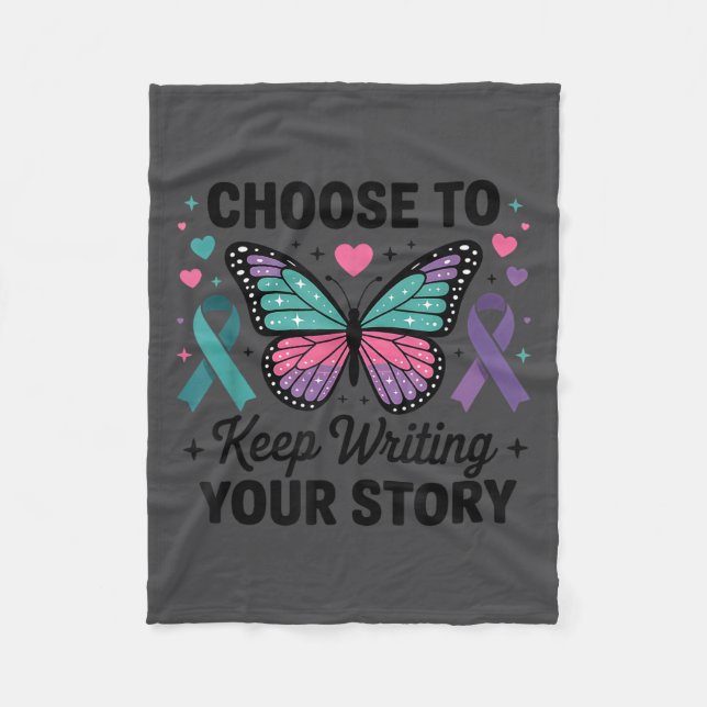 Choose To Keep Writing Your Story Insrational Butt Fleecedecke (Vorderseite)