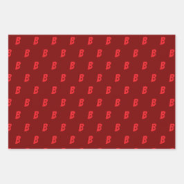 Choose Your Initial Assorted Colors Geschenkpapier Set