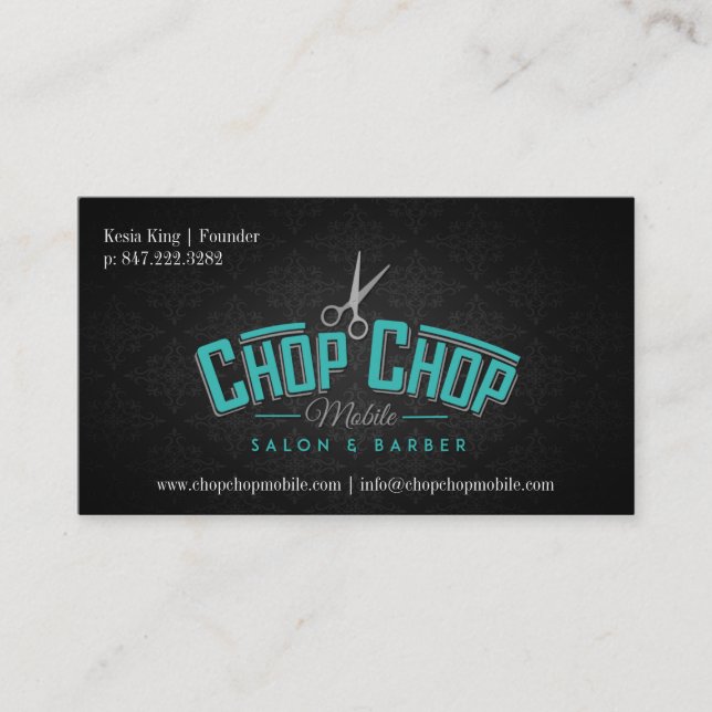 Chop Chop Mobile | Salon & Barber Visitenkarte (Vorderseite)