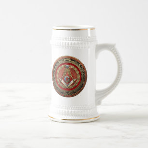 Chope À Bière [200] Master Mason - Gold Carré & Compass