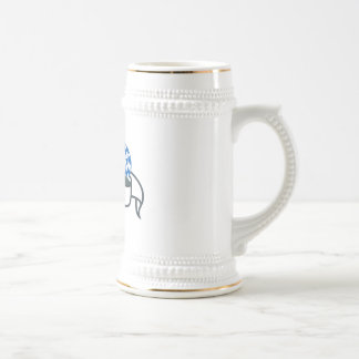 Chope À Bière 29. Gaufest Beer Stein - blanc et or