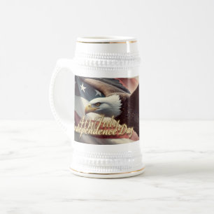 Chope À Bière 4 juillet aigle avec drapeau américain