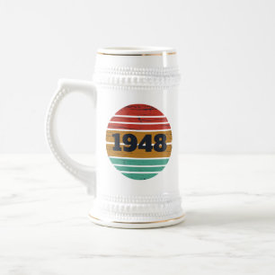 Chope À Bière 75e anniversaire vintage personnalisé