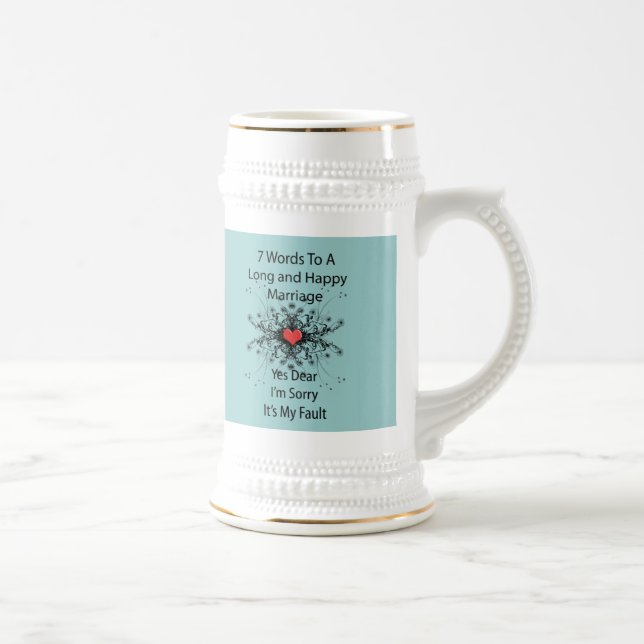 Chope À Bière 7 Mots À Un Mariage Long (Droite)