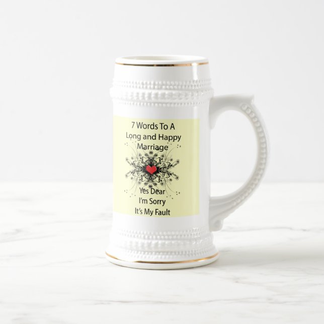 Chope À Bière 7 Mots Pour Un Mariage Long Et Heureux (Droite)