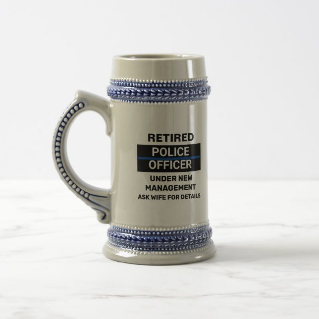 Chope À Bière Agent de police à la retraite amusant retraite (Gauche)