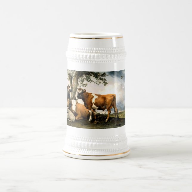 Chope À Bière Agriculteur avec vaches et moutons (Centre)