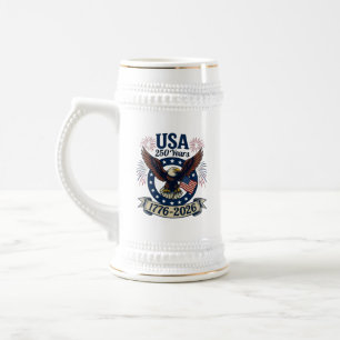 Chope À Bière Aigle Américain Patriotique 250 Ans 1776-2026