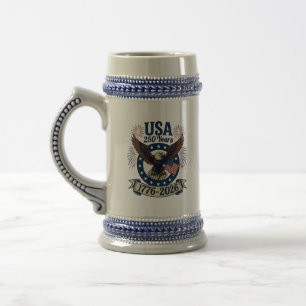 Chope À Bière Aigle Américain Patriotique 250 Ans 1776-2026