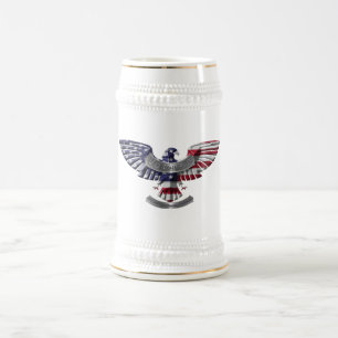 Chope À Bière Aigle américain vétéran “Fier d'avoir servi”