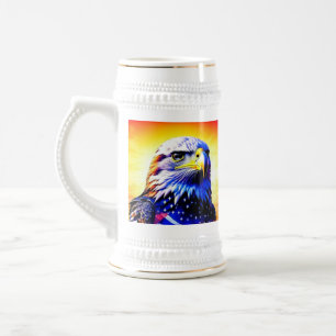 Chope À Bière Aigle patriotique et drapeau américain papa person
