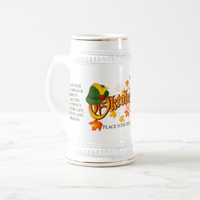Chope À Bière Allemand Oktoberfest Personnalisé Bière Stein (Devant gauche)