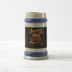 Chope À Bière Amérique 250 US Rétro Coucher de soleil