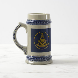 Chope À Bière Ancien Maître Freemason Carré et Compass Masonic