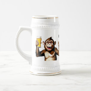 Chope À Bière Animal de partie de texte personnalisé