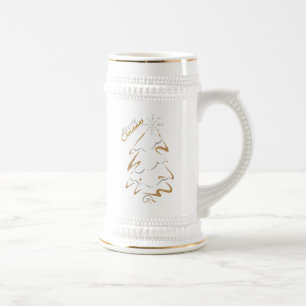 Chope À Bière Arbre de Noël d'or et d'argent