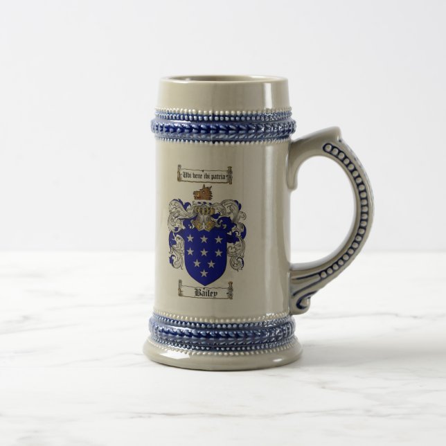 Chope À Bière Armoiries de Bailey Stein / Bailey Family Crest (Droite)
