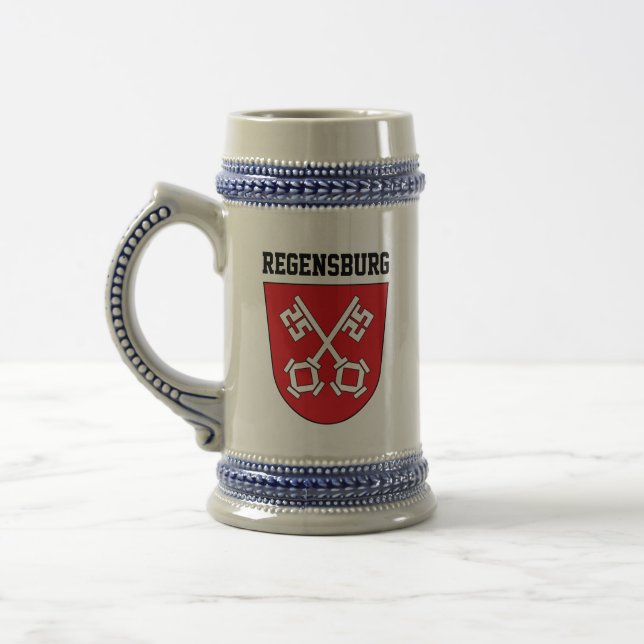 Chope À Bière Armoiries de Ratisbonne, Allemagne Bière Stein (Gauche)