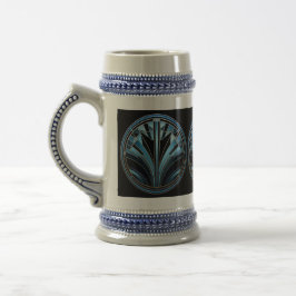 Chope À Bière Art Déco Blue Design Stein