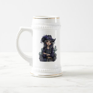 Chope À Bière Art occidental floral cowgirl gothique