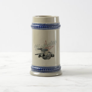 Chope À Bière Avion militaire de dessin