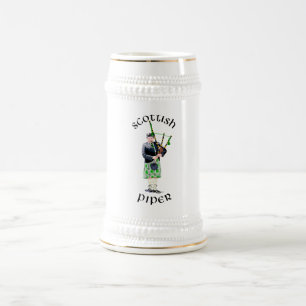 Chope À Bière Bagpiper de gentillesse dans Green Kilt