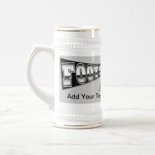 Chope À Bière BALLE DE FOOTBALL Stein Noir et argent - SRF