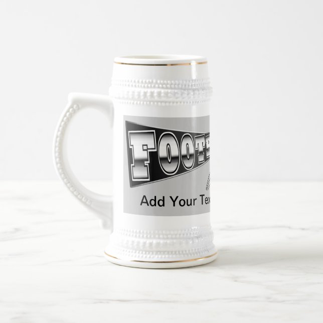 Chope À Bière BALLE DE FOOTBALL Stein Noir et argent - SRF (Gauche)