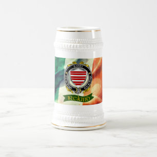 Chope À Bière Barry Insigne irlandais personnalisé avec drapeau 