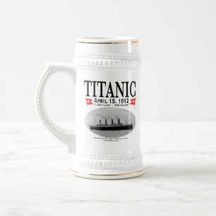 Chope À Bière Bateau-fantôme Titanic Bière Stein (blanc)