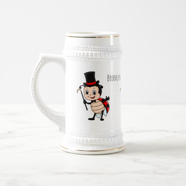 Chope À Bière Bébé mignon avec chapeau et dessin animé de cravat (Gauche)