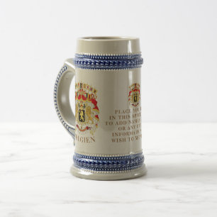 Chope À Bière Belgique ( BELGIEN) Grand Blason Personnalisé