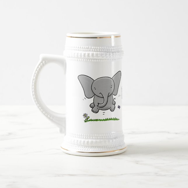 Chope À Bière Belle adorable dessin d'éléphant bébé (Gauche)