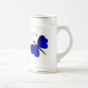 Chope À Bière Belle conception de papillons d'été