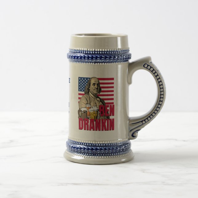 Chope À Bière BEN DRANKIN Juillet 4 Nom personnalisé (Droite)