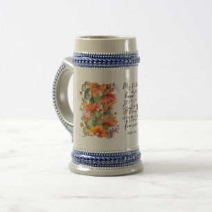 Chope À Bière Bible Verse Floral allemand Bière Stein